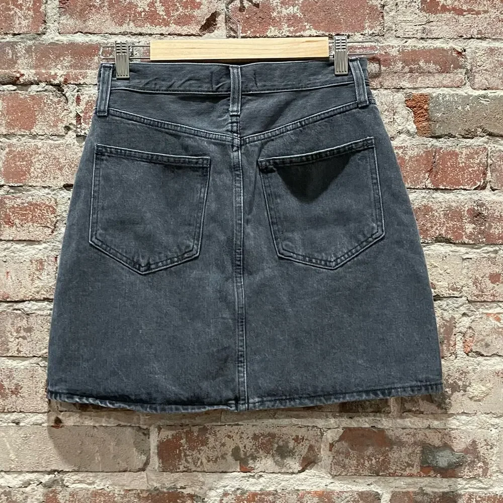 NWOT Madewell Rigid‎ Denim High-Waist Straight Mini Skirt Size 24